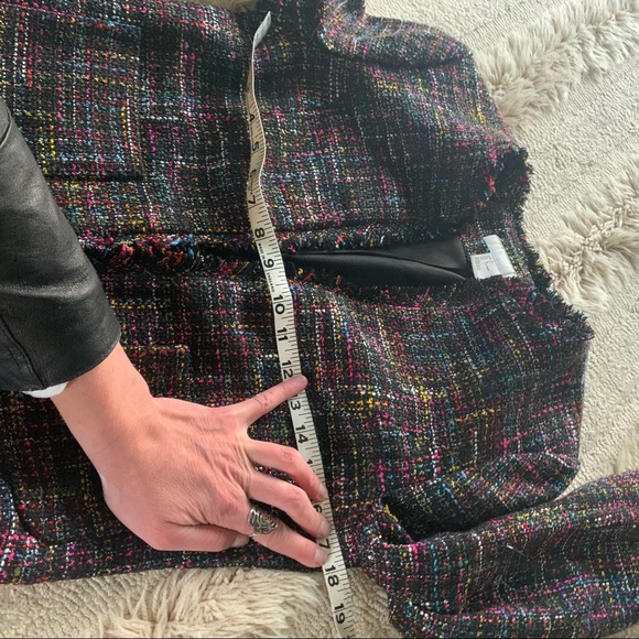 H&M Multicolor Tweed Frayed Edges Blazer 6 - Picture 6 of 12